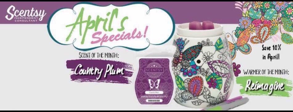 Scentsy April Warmer and Scent of the month - Reimagine and Country Plum