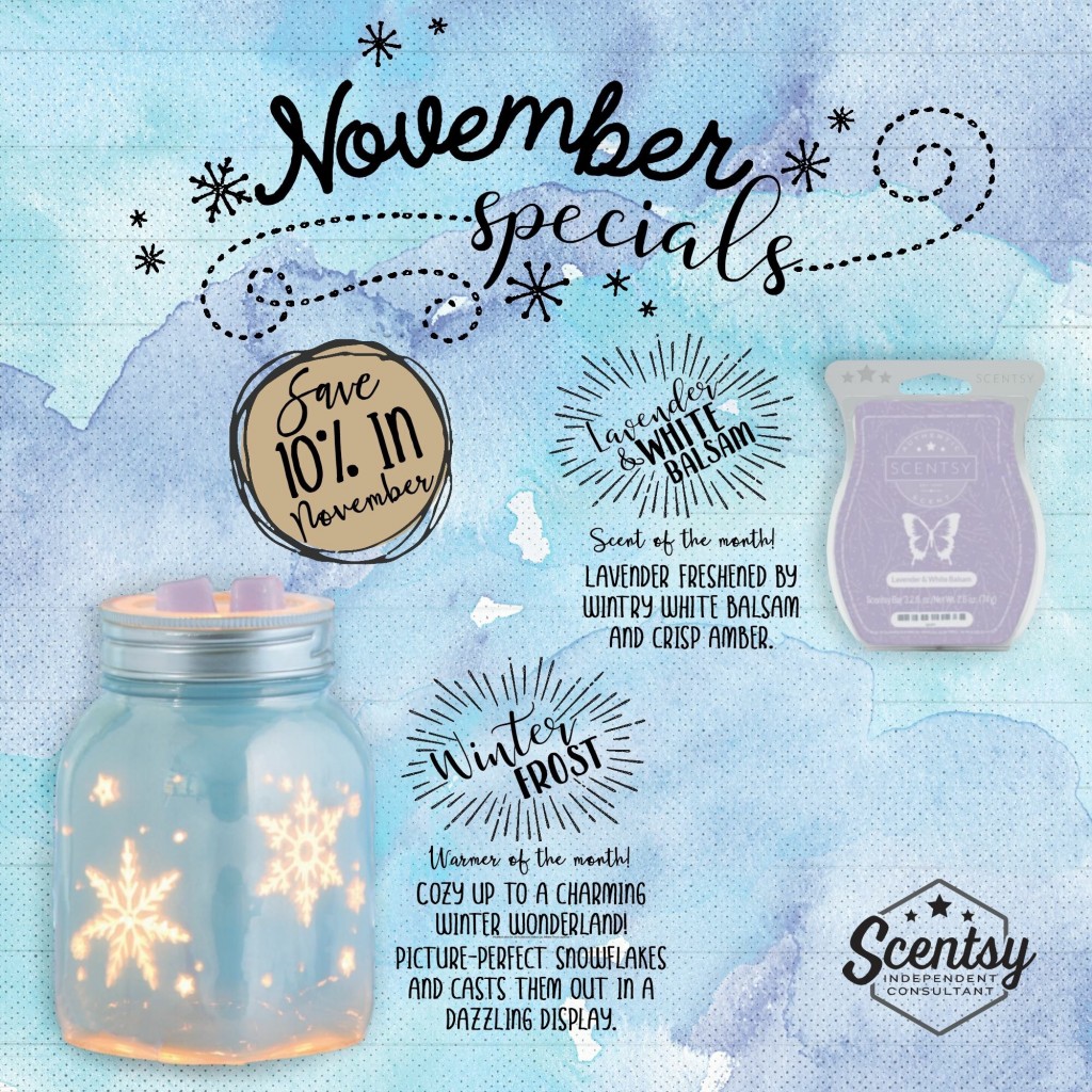 scentsy sale - november scent & warmer of the month - Melissa Dell Los Angeles Scentsy Consultant